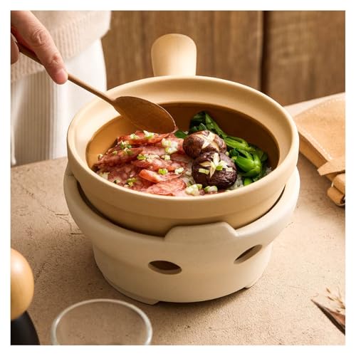 Olla de arcilla con tapa para sopas caseras y utensilios de cocina tradicionales 5