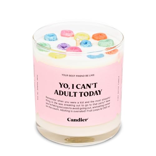 Can’t Adult Cereal Scented Candle, Natural Soy Candle w/Fruit Loops & Cereal Milk Notes, Aromatherapy Candle for Relaxation, Unique Candles Gifts for Women, 60-Hour Burn Time - Candier by Ryan Porter
