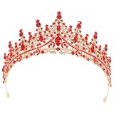 Lavorazione durevole: realizzata in robusta lega di zinco, la tiara da sposa mantiene la sua lucentezza e struttura come corona barocca , per un facile utilizzo come accessorio per abito da sposa, tiara da reginetta del , tiara da concorso di bellezza