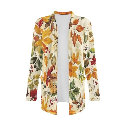 Image of Women's Lightweight Cardigans with Pockets Trendy Long Sleeve Open Front Cardigan Casual Tops Jackets Fall Oufits S-2XL