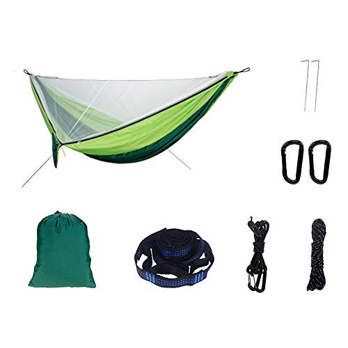 Hamac parachute double XL avec 2 sangles d'arbre et mousquetons en acier