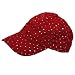 Glitzy Game Crystal Sequin Trim Women's Adjustable Glitter Baseball Cap Hat RED