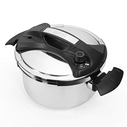 Barton 6 Quart Turbo Pressure Cooker Stovetop 18/8 Stainless Steel with Easy-Lock Lid (6QT) with...