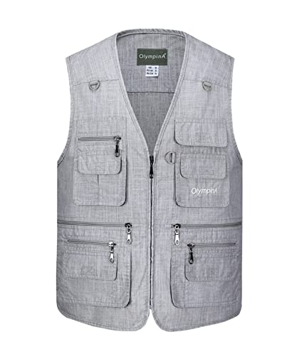 Btmpmcs Herren Outdoor Anglerweste mit vielen praktischen Taschen Sommer Atmungsaktiv Multifunktionsweste Leicht Jagd Camping Safari Weste Ärmellos Jacke
