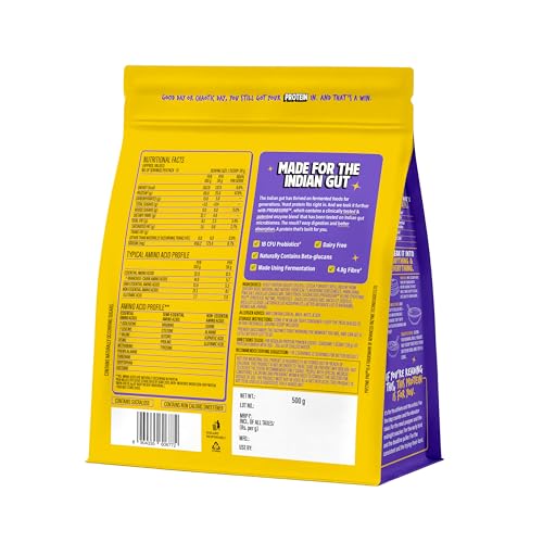 Image of Yogabar Fermented Yeast Protein Powder - Chocolate|26g Complete Protein Supplement|High Absorption, No Bloating, Gut Friendly|PDCASS 1|Pack of 2 (1kg)