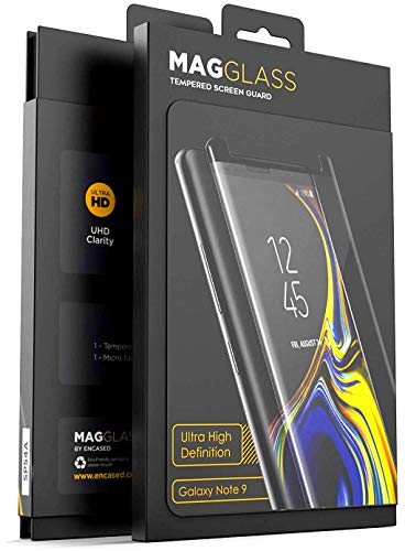 MagGlass Tempered Glass Screen Protector Samsung Galaxy Note 9, (Double Reinforced) 3D Curved High Definition - Scratch Resistant Display Guard (S9/54A 2018 Phone Release) (Retail Packaging)