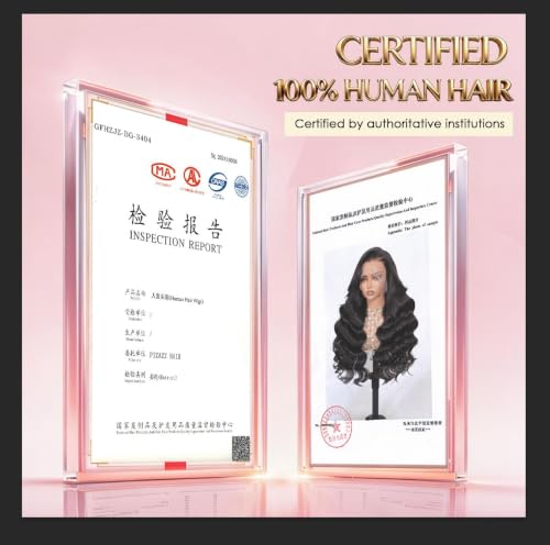 Image of Pizazz 13x6 HD Lace Front Wigs Human hair Pre Plucked Pre Bleached 180 Density Brazilian Body Wave Frontal Wigs Human Hair with Baby Hair Natural Hairline 22Inch