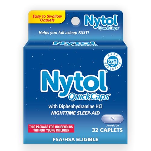 Nytol Quick Caps Nighttime Sleep Aid, Helps You Fall Asleep Fast, 32 Caplets