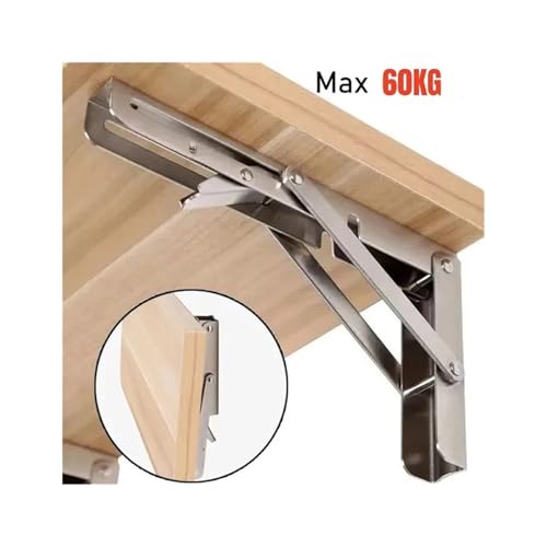 Support d'étagère mural suspendu en acier inoxydable avec console pliable de 10 pouces - 5
