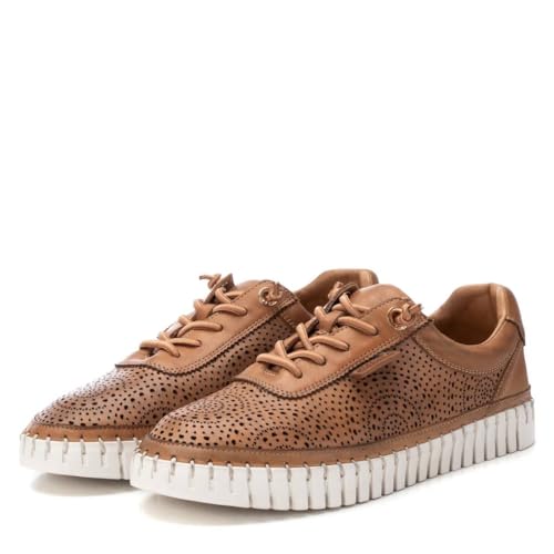 Carmela Para Mujer. 16232704-CAMEL Zapatillas De Piel 162327 MarróN (37), Plano, Cordones, Casual - 5