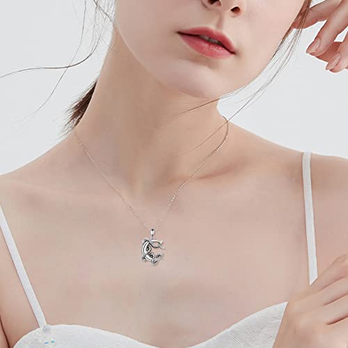 Venacoly Snake Necklace 925 Sterling Silver Moon Pendant Necklace Norse Gothic Birthday Jewelry Gift For Women Men #TOP1