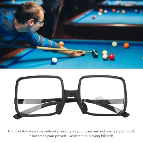 SPYMINNPOO Billiard Glasses TR90, Wide Field Lightweight Sports Safety Glasses with Adjustable Nose Pad for Billiards Enthusiasts (Black)