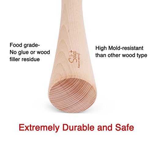 Soligt 12" Sauerkraut Pounder for Mason Jars Vegetable Fermentation- One Piece of Solid Wood by SOLIGT - Image 3