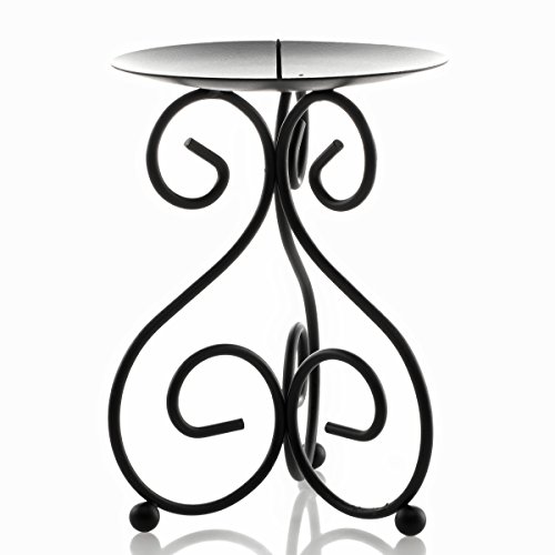 Candle Charisma Pillar Candle Holder Black for Table Centerpiece with Pin to Keep Candle in Place