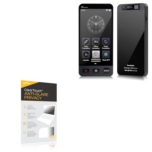 BoxWave Screen Protector Compatible with MINIBEAR M80 Language Translator (4 in) - ClearTouch Anti-Glare Privacy (2-Pack), Privacy Screen Protector Flexible Film Anti-Glare