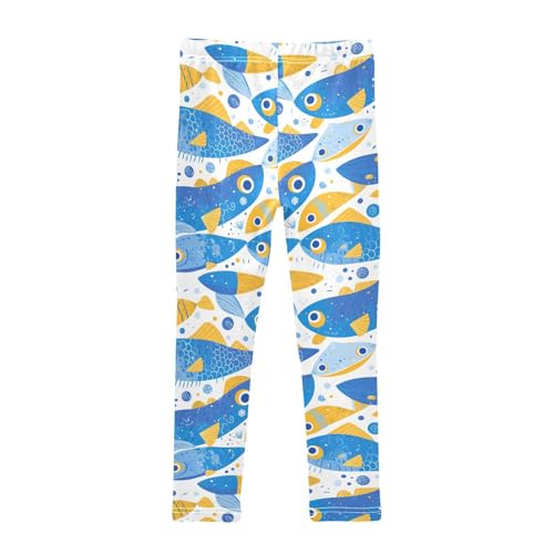 KLL Cartoon Fish Boy Blue Toddler Baby Girl Active Leggings Fashion High Waisted Dance Pants Running2