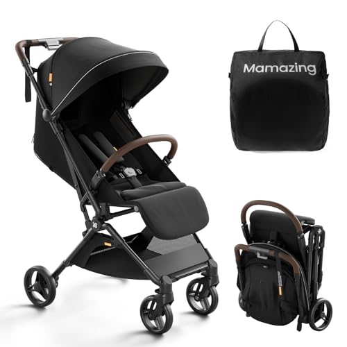 MAMAZING Ultra Air Lightweight Baby Travel Stroller with Carbon Fiber Frame, Compact & Airplane-Friendly, One-Handed Fold, 11.6 lbs, Perfect for Toddlers, Jet
