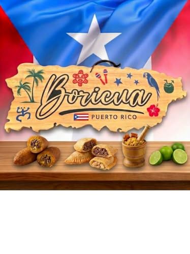 Tabla de cortar de madera con forma de Puerto Rico miniatura 1