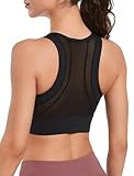 Yvette High Impact Sports Bras for Women Large Bust Zip Front Closure Sports Bra High Support for Running Workout,Black,XL Plus