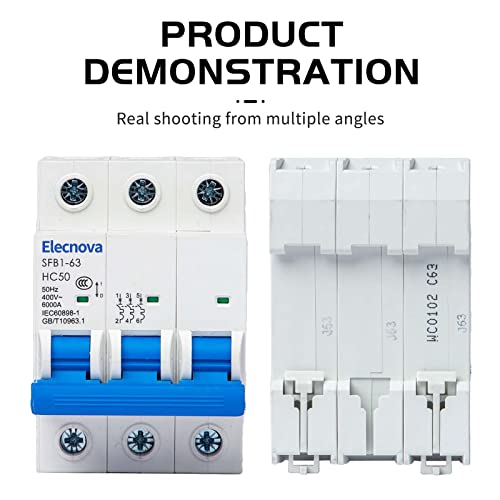 Sfb1-63Hc 3P Miniature Circuit Breakers Din-Rail Mounted Mcb Ac 50/60Hz Current Of 50Amp Voltage 400V Overload, Thermal Magnetic Trip Short-Circuit Protection Of Lighting #TOP4