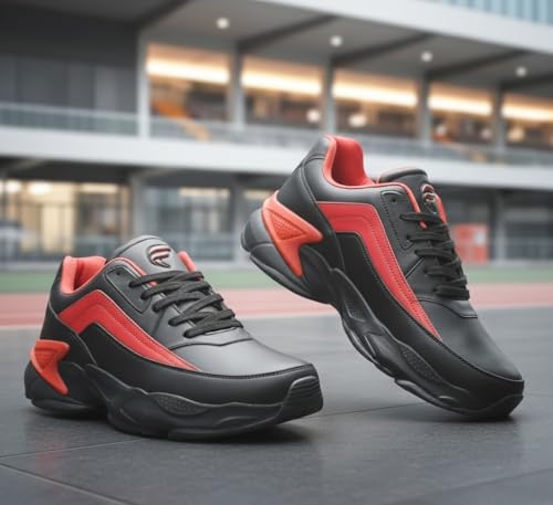 Image of FIELD CARE Fusion Casual Athletic Chunky Stylish Outsole Comfort Lace-Up Sneakers.