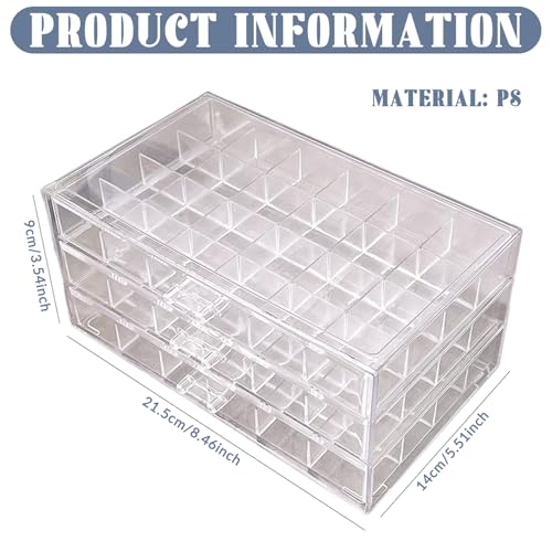 Boîte à bijoux plastique transparent avec 72 compartiments pour boucles - 4