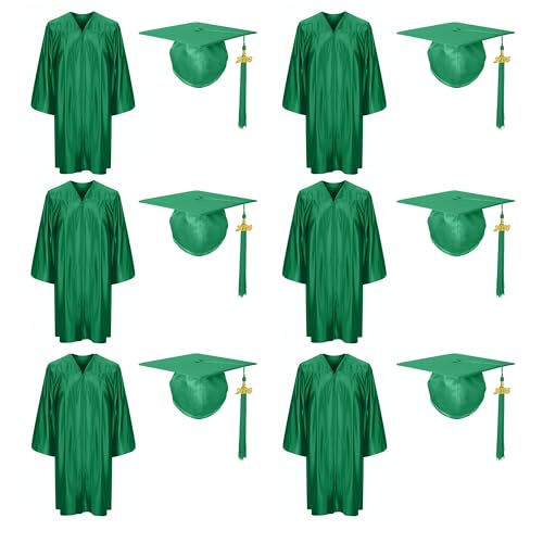 Image of Shiny Preschool Kindergarten Graduation Cap Gown Set for Kids With 2026 2025 Tassel Charm
