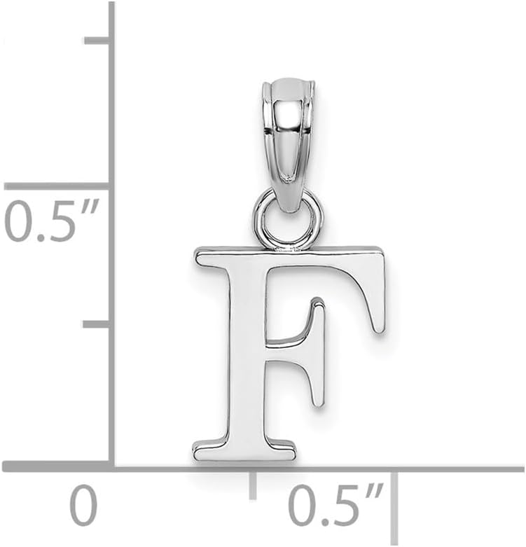 10k White Gold Block Letter F Pendant Charm for Women and Unisex Wear, Polished Monogram Initial Jewelry, Minimalist Gold Accessory, Dainty Custom Necklace, Simple Statement Pendant - Image 3