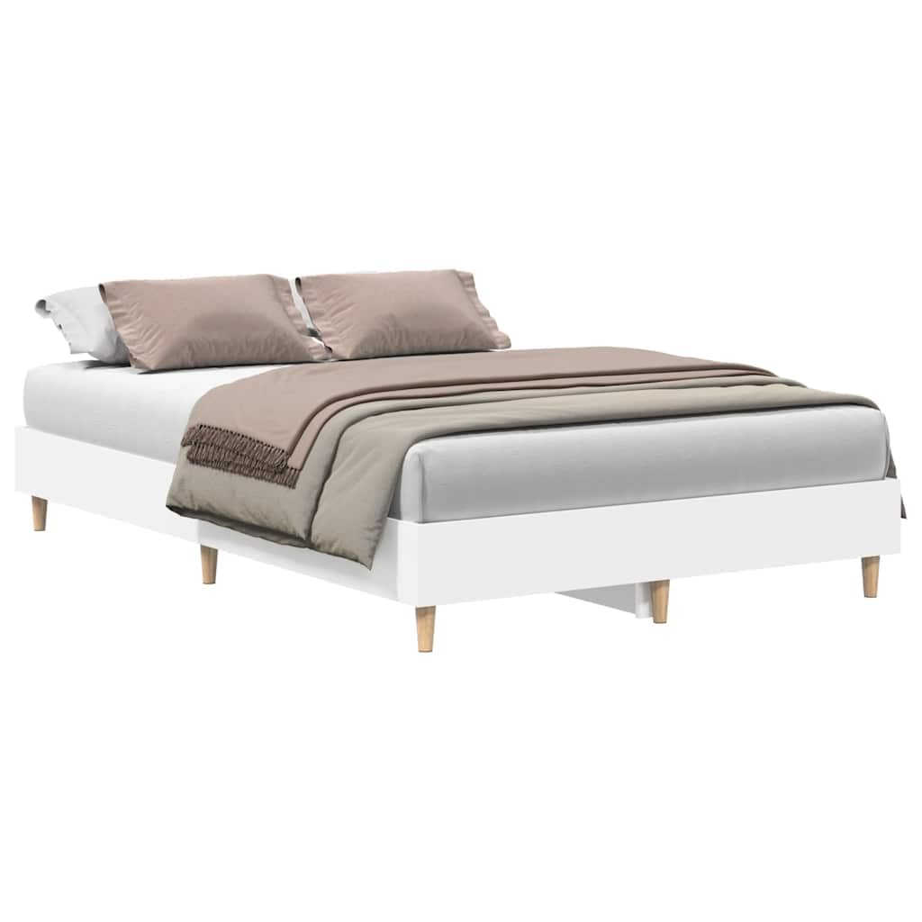 vidaXL Giroletto Senza Materasso Bianco 140x190 cm Legno Multistrato, mobili per Camera da Letto, Base del Letto, Letto Matrimoniale, Letto