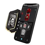 Mulcort Car Anti-Theft Alarm Remote Starter System PKE Keyless Entry BT Remote Engine Starter Central Lock Kit 2-Way Vibration Alarm Support APP Control with 2 Remote Controller