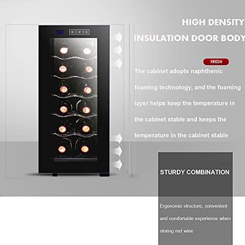 XDLEDMKIZ Vinotecas electrónicas con 12 termostatos, pequeñas bodegas domésticas, refrigeradores de Vino de encimera Independientes, Control Digital con Pantalla táctil, temperatur - imagen 6