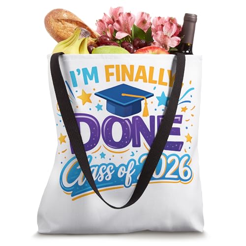 Bolso tote para graduación 'Class of 2026 I Am So Done' para él, ella, mujeres y hombres miniatura 4