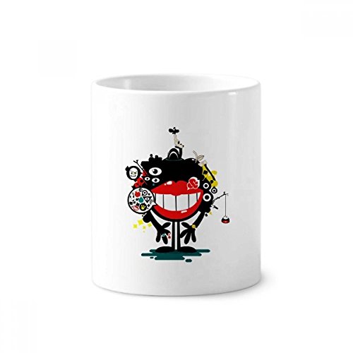 Gobelet céramique univers alien blanc 350ml comme porte pinceau et stylo