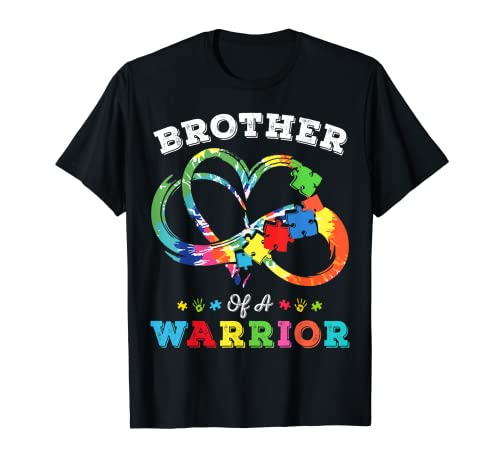 Brother Of A Warrior Autism Awareness Love Puzzle Tie Dye Camiseta