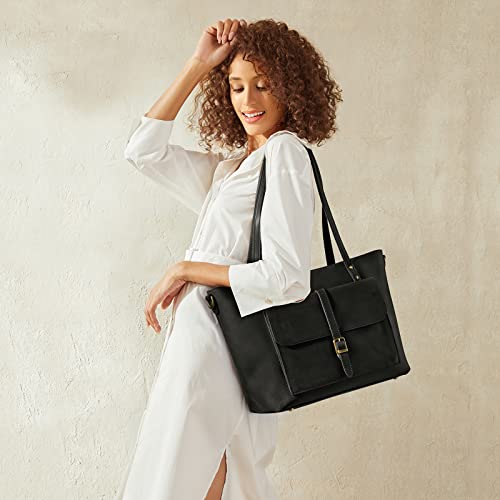 Bolso Tote de Cuero Genuino Vintage para Mujer miniatura 2