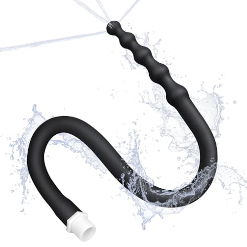 Shower Enema Douche Nozzles  4 Holes Water Spray Comfortable Silicone Nozzles Enema for Men  Black Reusable Shower Enema Hose for Women
