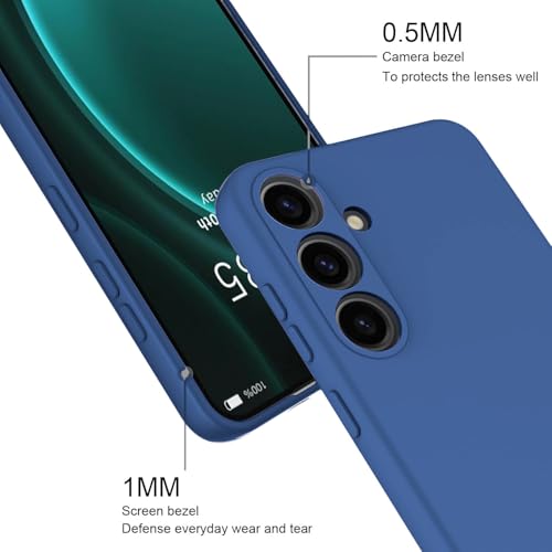 Image of DIZORO Microfiber Candy Case Compatible for Samsung M15 / F15 5G Smooth Touch Cushion Liquid Soft Silicone Gel Rubber Phone Cases Non-Slip Full Body Protective Shockproof Back Cover (Blue)