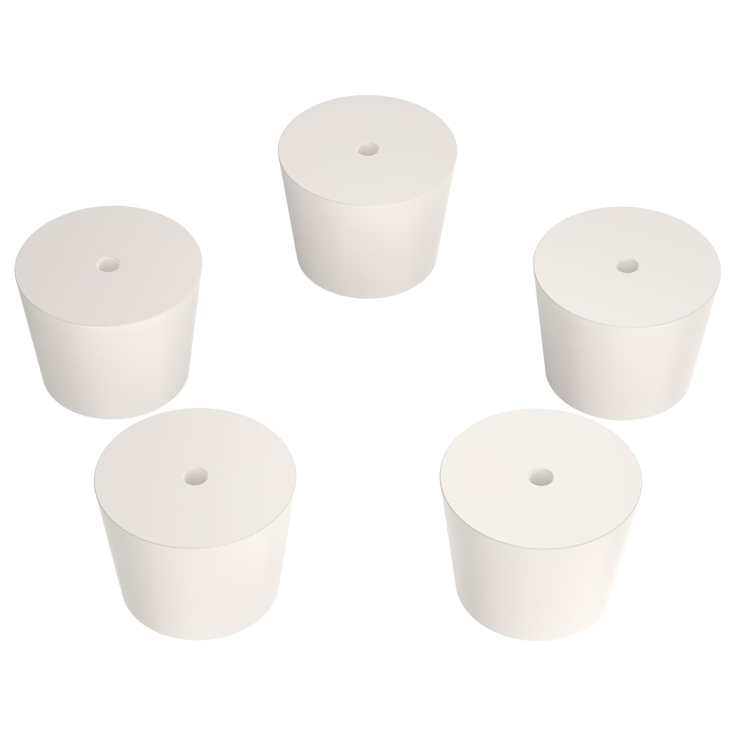stonylab Solid Rubber Stopper with Single Hole, 5-Pack 8# Air-Tight Control Tapered Lab Seal Stopper