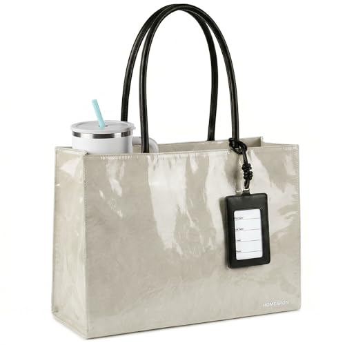 Bolso tote de PVC para mujer con asa superior y cierre miniatura 1