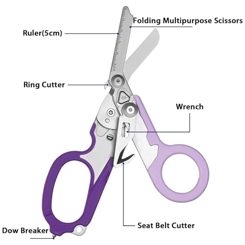 Elegital Emergency Response Shears,Foldable Trauma Shears For Outdoor Camping Rescue Shears Tools thumb #2