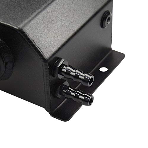 TASAN RACING Universal 1L Aluminum Alloy Square Oil Catch Tank Polished Reservoir Oil Can Tank Black - Thumbnail 7