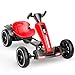 12V Electric Kids Go Kart with Adjustable Seat, Foldable Ride On Toy Car with LED Lights and Bluetooth, 4 EVA Wheels, Forward and Reverse, for Boys and Girls Ages 3–6 (Red)