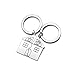 PiercingJak Porte-clés Couple Gravé Personnalisé Forme Maison Famille Key Chain Keychain Pendentif Puzzle Séparable en Acier Inoxydable Cadeau Amour Amoureux (Non Gravure)