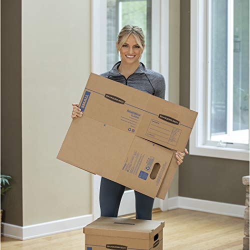 Bankers Box Smoothmove Classic Moving Boxes, Tape-Free Assembly, Easy Carry Handles, Small, 15 X 12 X 10 Inches, 5 Pack (7714902) #TOP3