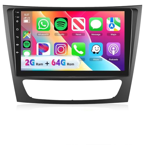 CarPlay e Android Auto senza Fili: La stereo auto per Mercedes Benz E Classe è compatibile con iOS CarPlay e Android Auto, basta connettersi con lo smartphone per risvegliare l'assistente vocale superiore Siri o Goo-gle Assistant per effettuare telefonate, accedere alla musica, inviare e ricevere messaggi, ottenere indicazioni stradali e altro ancora mentre si è concentrati sulla strada
