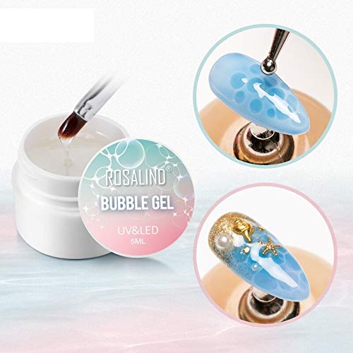 ROSALIND 5ML ROSALIND Gel Nail Polish Bubble Transparent Blooming Paint Gel Lacquer Varnish Top Base for Nail Design Manicure Nail Art (RL-BUG-A781)-image-40