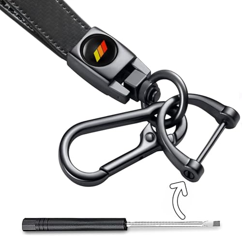Image of Carbon Fiber Style Genuine Leather Car Keychain Keyring Accessories for Toyota Tacoma 4Runner Tundra Rav4 Highlander TRD Accessories