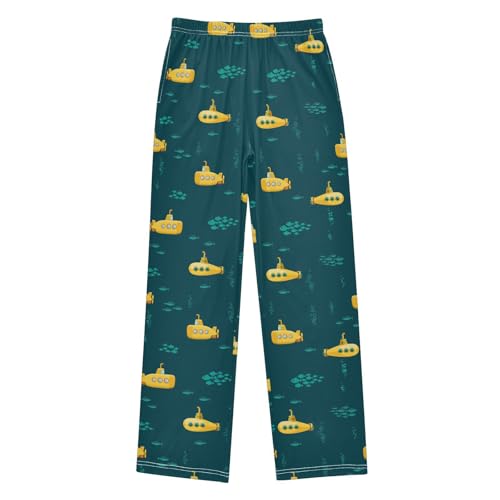 ZZXXB Submarine and Fish Boys Long Pants Soft Trousers Elastic Waist Kids Lounge Bottoms with Pockets S-XL
