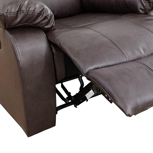 Image of Leather Power Recliner Sofa Set, Leather Recliner Couch Sets with Multi Angle Reclining, 3 Piece Sectional Sofa with USB Charging Port for Home Theater, Living Room, Office, Brown