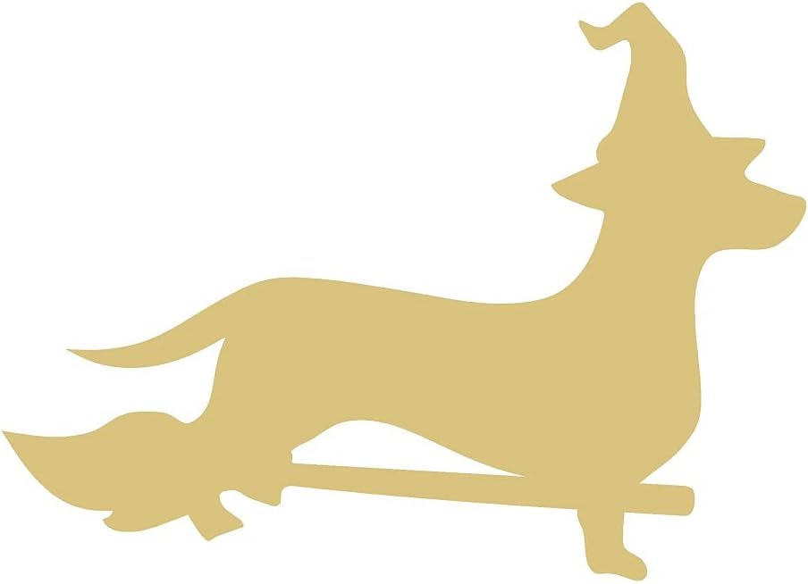Dachshund Cutout Unfinished Wood Home Décor Halloween Dog Lover Door Hanger MDF Shape Canvas Style 4 (18)